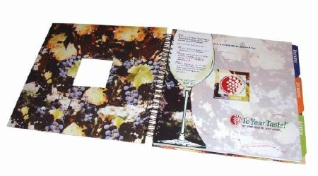 Scrapbook with checklists for your wine party